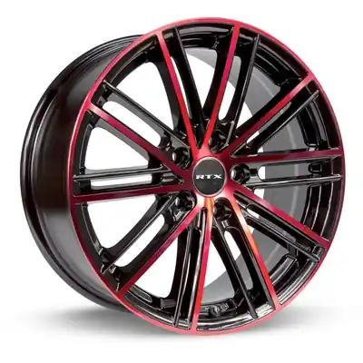 Populaire Strobe 5 Black Machined Red Wheel by RTX (17x7.5 45mm)