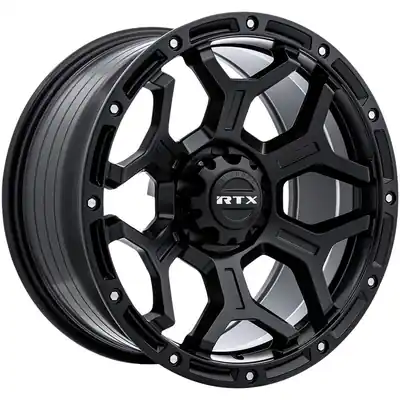 Goliath Satin Black with Milled Rivets Wheel by RTX (17x9 0mm) En Vogue
