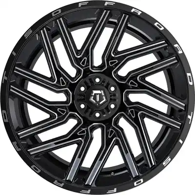 554 Gloss Black - Milled Edge Wheel by TIS WHEELS (22x12 -44mm) Achetez Aujourd’hui