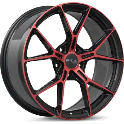 RS01 Gloss Black Machined Red Wheel by RTX (19x8.5 38mm) Acheter Direct