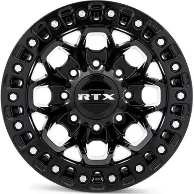 Zion Gloss Black Milled Rivets Wheel by RTX (17x9 20mm) Populaire