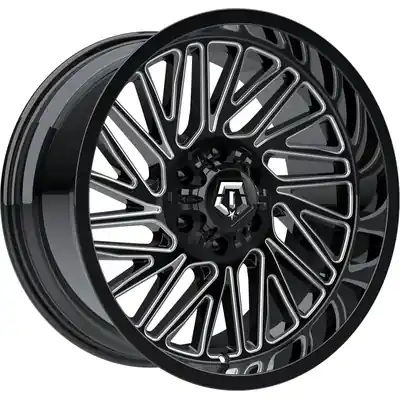 Meilleur Prix 553 Gloss Black - Milled Edge Wheel by TIS WHEELS (20x10 -12mm)