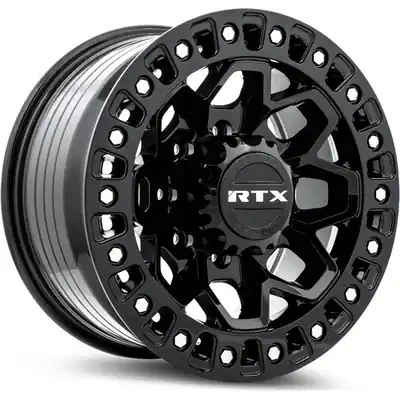 Zion Gloss Black Milled Rivets Wheel by RTX (20x9 20mm) Authentique