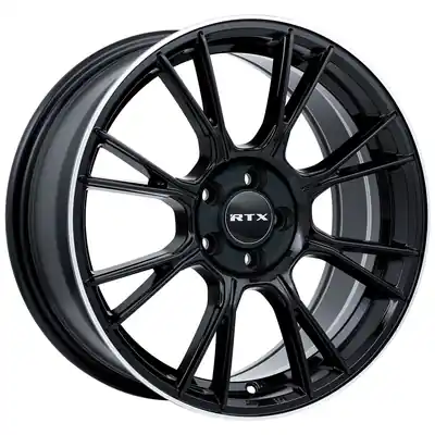 Vapor Black with Machined Lip Wheel by RTX (17x7.5 40mm) Nouvel Arrivage
