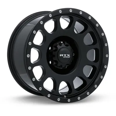 Expédition Rapide Baja Satin Black with Milled Rivets Wheel by RTX (17x9 0mm)