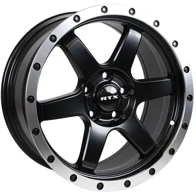 Offre Limitée Dakar Satin Black Machined Edge Lip Wheel by RTX (17x8 35mm)