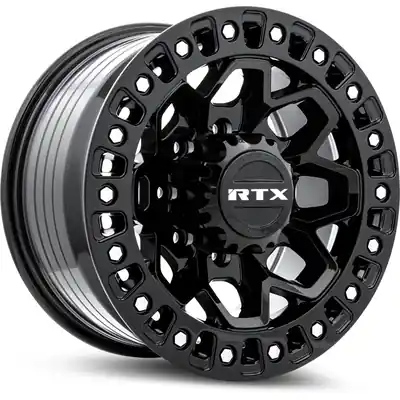 Zion Gloss Black Milled Rivets Wheel by RTX (17x9 20mm) Satisfait Ou Remboursé