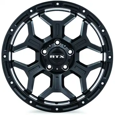 Promotion Saisonnière Goliath Satin Black with Milled Rivets Wheel by RTX (20x9 0mm)