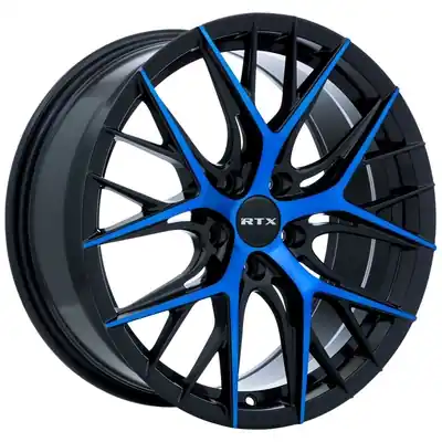 Valkyrie Gloss Black Machined Blue Wheel by RTX (18x8 40mm) Produit De Marque