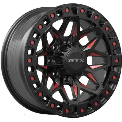Commander Maintenant Zion Gloss Black Milled Red Wheel by RTX (18x9 20mm)