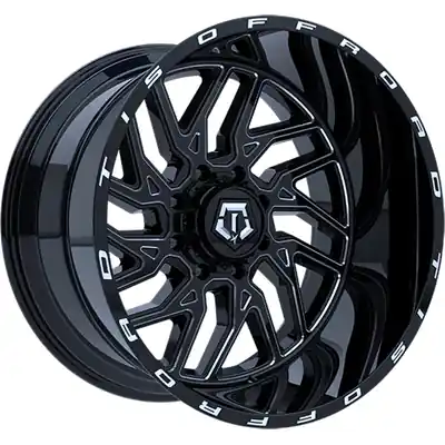 544 Gloss Black - Milled Edge Wheel by TIS WHEELS (22x12 -44mm) Livraison Gratuite