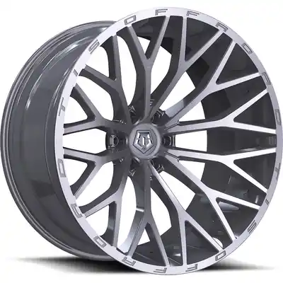 566 Silver - Brushed Face Wheel by TIS WHEELS (20x10 -24mm) Acheter Direct