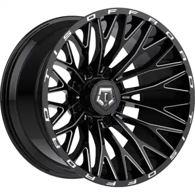 Vente Flash 566 Gloss Black - Milled Edge Wheel by TIS WHEELS (20x10 -24mm)