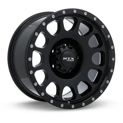 Baja Satin Black with Milled Rivets Wheel by RTX (18x9 10mm) Seulement Aujourd’hui