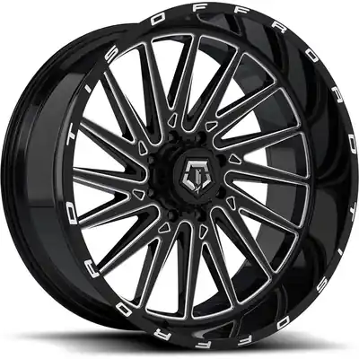 547 Gloss Black - Milled Edge Wheel by TIS WHEELS (22x12 -44mm) Certifié