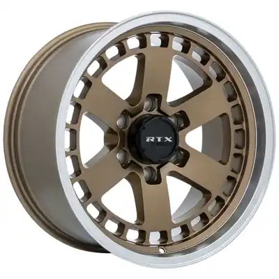Ozark Satin Bronze Machined Lip Wheel by RTX (17x9 0mm) Populaire