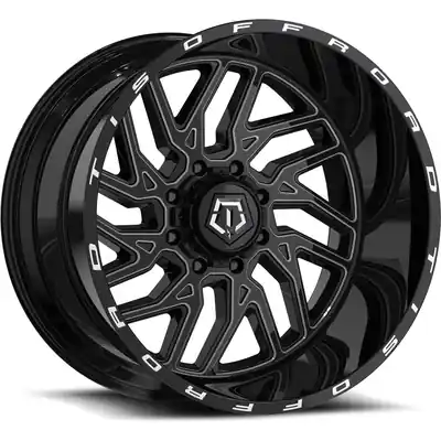 544 Gloss Black - Milled Edge Wheel by TIS WHEELS (22x10 10mm) Nouvel Arrivage