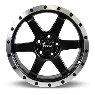 Dakar Satin Black Machined Edge Lip Wheel by RTX (17x8 35mm) Achetez Aujourd’hui