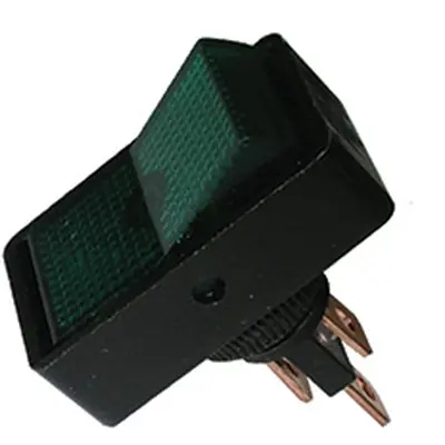 Usine Directe PICO OF CANADA - 9412-3-11 - 16A 12V On-Off Rectangular Illuminated Rocker Switch - Green