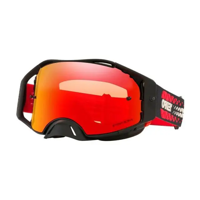 OAKLEY Masque cross AIRBRAKE MX BLACK/RED COLORSHIFT PRIZM MX TORCH IRIDIUM Certifié