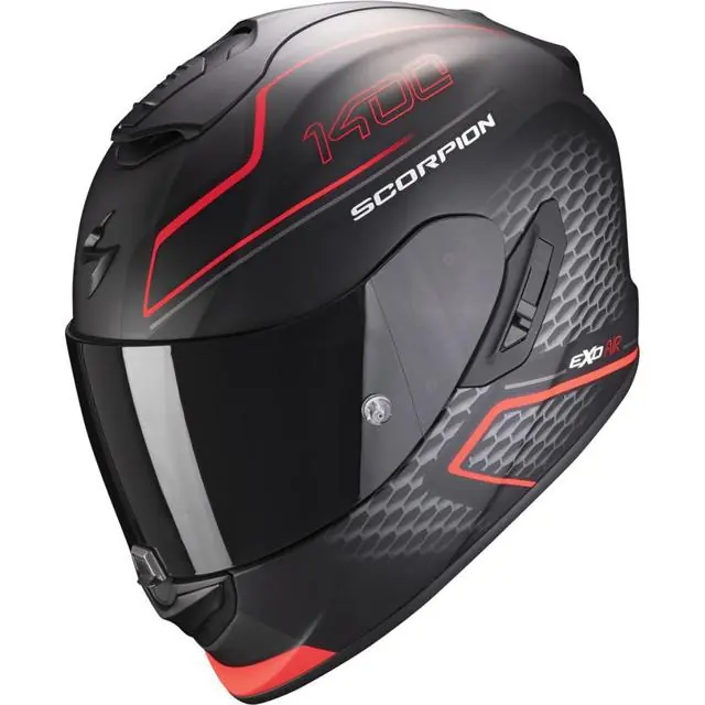 En Vogue SCORPION Casque EXO-1400 AIR GALAXY Noir mat/Rouge fluo