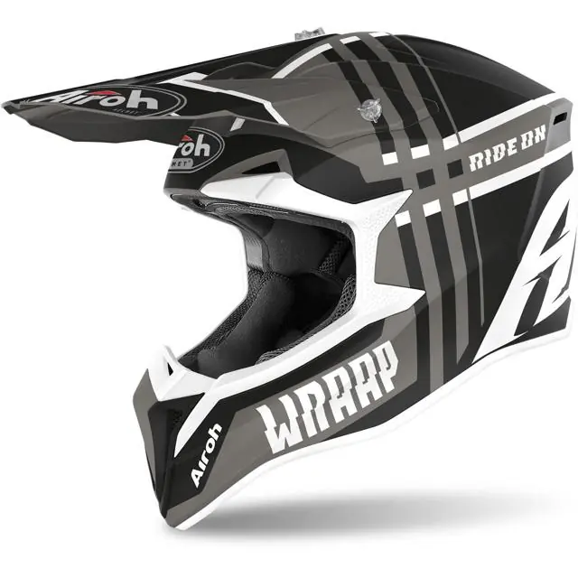AIROH Casque cross WRAAP BROKEN Fait Main