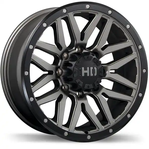Vente Flash Fast HD Series Menace 20x9.0 8x180mm +15 125 Satin Gunmetal With Black Trim