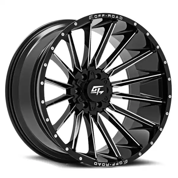 GT Offroad Stark 24x12 8x165.1 / 8x180 -44 125.2 Gloss Black Milled Nouveauté