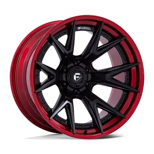 Top Qualité Fuel 1PC Fc402 Catalyst 24x12 6x139.7 -44 106.1 Matte Black With Candy Red Lip