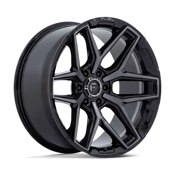 Commande En Gros Fuel Off-Road Flux 22x10 6x135 -18 87.1 Gloss Black Brushed Face With Gray Tint