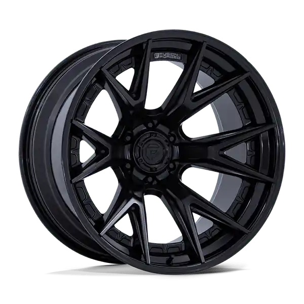 Prix Cassé Fuel 1PC Fc402 Catalyst 22x10 6x135 -18 87.1 Matte Black With Gloss Black Lip