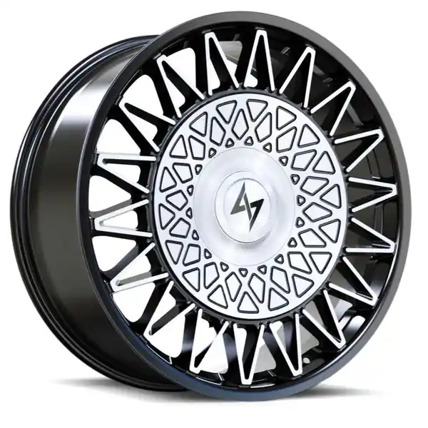 Vente Directe Sentali Luxx Crown 22x9 5x127 / 5x114.3 30 73.1 Gloss Black Machined