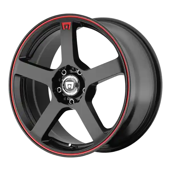Achat Immédiat Motegi Mr116 Fs5 17x7 5x108 / 5x114.3 40 72.56 Matte Black Red Racing Stripe