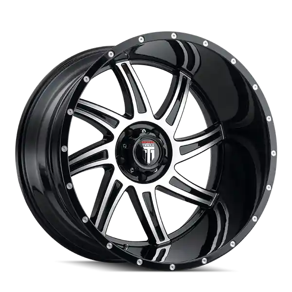 American Truxx Vortex At162 20x10 6x139.7 -24 106.1 Gloss Black Machined Authentique