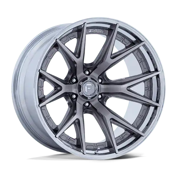 Fuel 1PC Fc402 Catalyst 22x12 6x139.7 -44 106.1 Platinum With Chrome Lip Produit De Marque