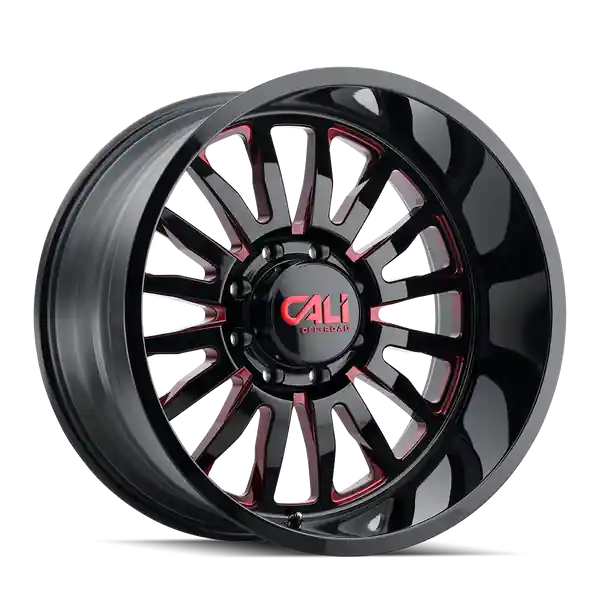 Seulement Aujourd’hui Cali Off-road Summit 9110 20x12 8x180 -51 124.1 Gloss Black Milled Prism Red