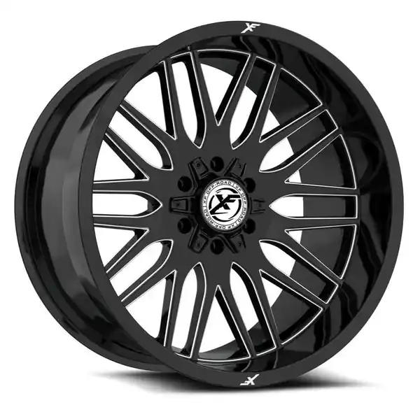 XF Offroad XF-240 24x12 8x165.1 / 8x170 -44 125.2 Gloss Black Milled Dernier Modèle