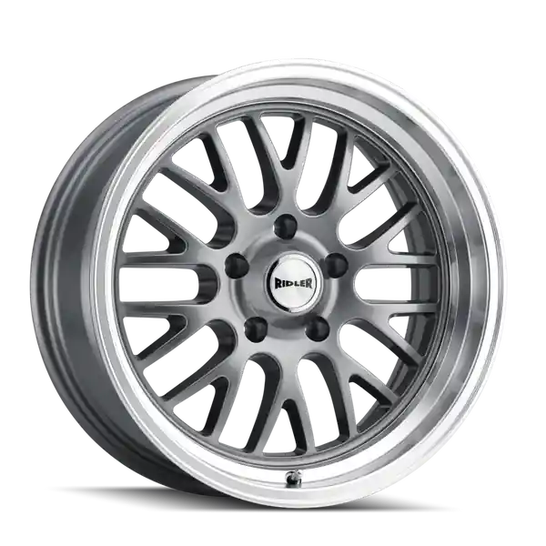 Acheter Direct Ridler 607 18x8 5x120.65 0 83.82 Grey W / machined Lip