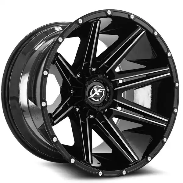 XF Offroad XF-220 22x12 6x135 / 6x139.7 -44 108 Gloss Black Milled Artisanat