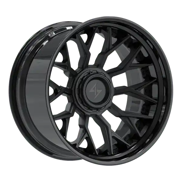Vente Flash Sentali BFX2 24x12 8x165.1 / 8x170 -44 125.2 Gloss Black Lip / Matte Black Centre