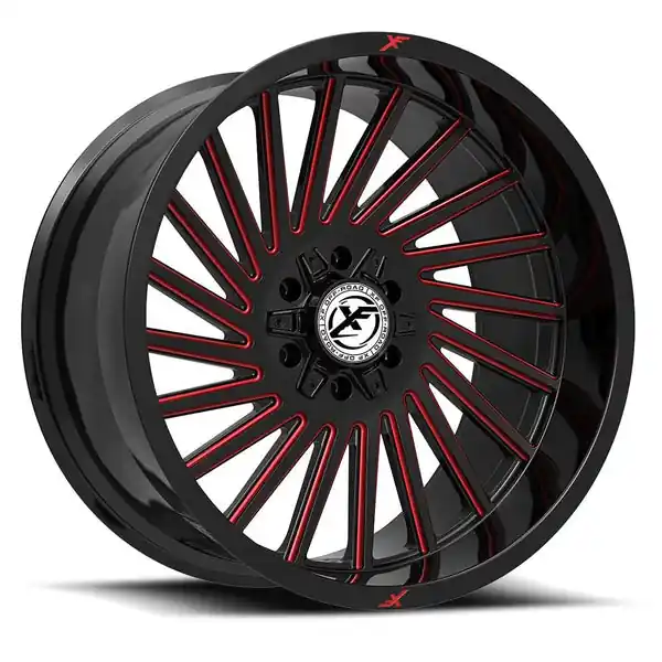 XF Offroad XF-239 22x12 6x135 / 6x139.7 -44 106.4 Gloss Black Milled Red Offre Spéciale