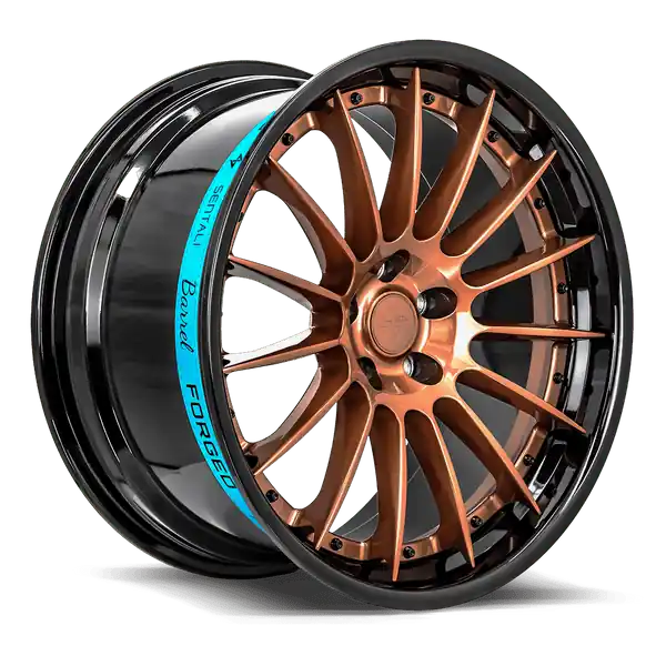 Achetez Aujourd’hui Sentali Barrel Forged SB2 22x10.5 5x127 28 71.6 Gloss Black Lip / Gloss Bronze Centre