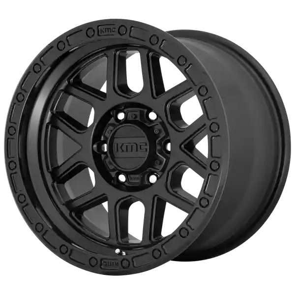 En Vogue KMC Wheels Km544 Mesa 18x9 5x150 25 110.1 Satin Black With Gloss Black Lip