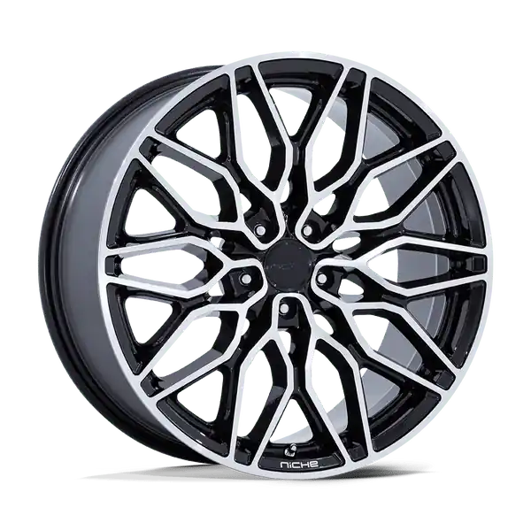 Gros Lot Niche 1PC Nc277 Calabria 5 22x10.5 5x120 38 74.1 Gloss Black Machined