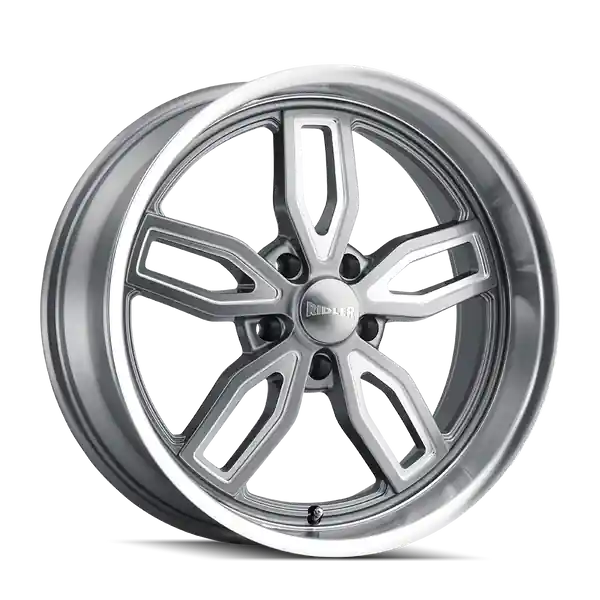Bon Marché Ridler 608 20x8.5 5x114.3 0 72.62 Gloss Grey Milled