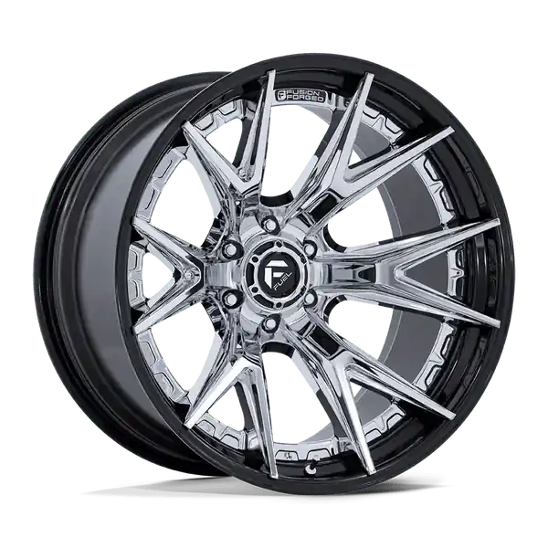 Soldes Fuel 1PC Fc402 Catalyst 22x12 6x139.7 -44 106.1 Chrome With Gloss Black Lip