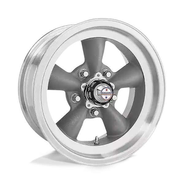 American Racing Vintage Vn105 Torq Thrust D 15x4.5 5x120.65 -15 83.06 Torq Thrust Gray Machined Lip Tendance