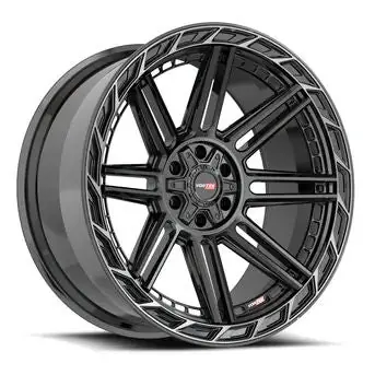 Vortek VRP-501BDCTR 20x9 5x127 / 5x139.7 12 78.1 Black Diamond Cut Ring W/ Dark Tint Gros Lot