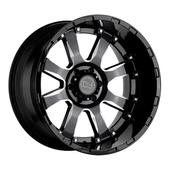Black Rhino Sierra 20x9 5x150 12 110.1 Gloss Black W / Milled Spokes Commander Vite