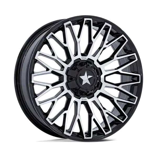 Vente Directe MSA Offroad Wheels M50 Clubber 24x7 4x137 / 4x156 0 110.1 Gloss Black Machined